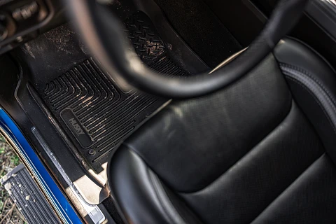 Husky floor mat in vehicle
