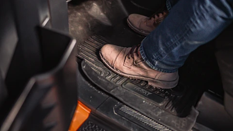 Boots on Husky floor liner