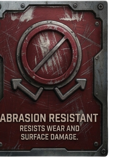 Abrasion resistant — resists wear and surface damage