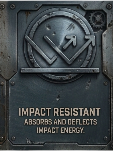 Impact resistant — absorbs and deflects impact energy